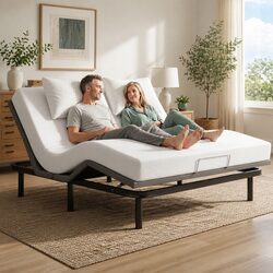 Versatile King Adjustable Bed Frame with Foam for Home Use