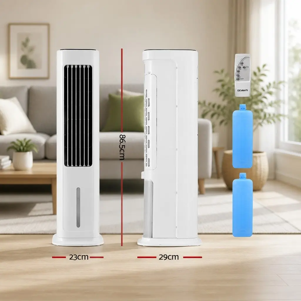 Evaporative Air Cooler Portable Fan Humidifier Purifier 6L White