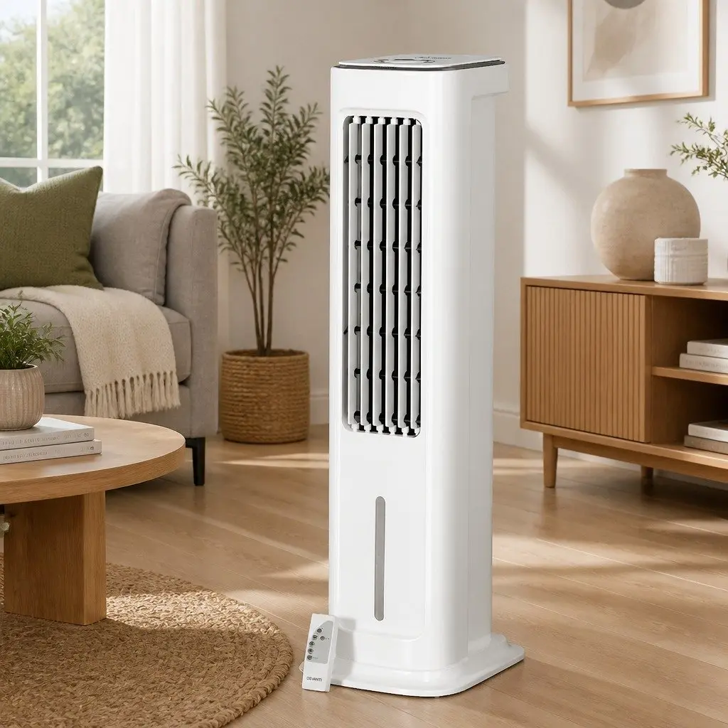 Evaporative Air Cooler Portable Fan Humidifier Purifier 6L White