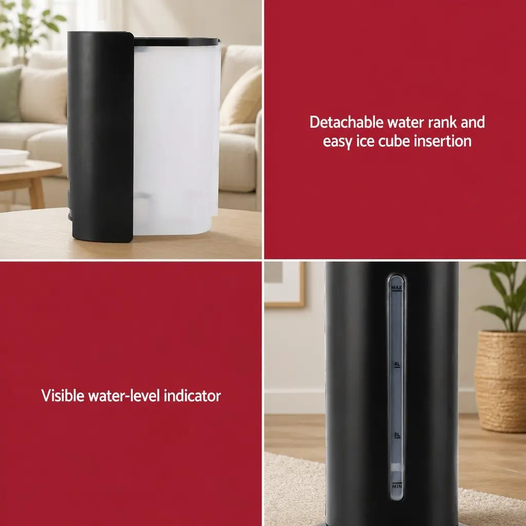 Evaporative Air Cooler 7L Water Tank 4-in-1 Fan Humidifier Purifier Remote