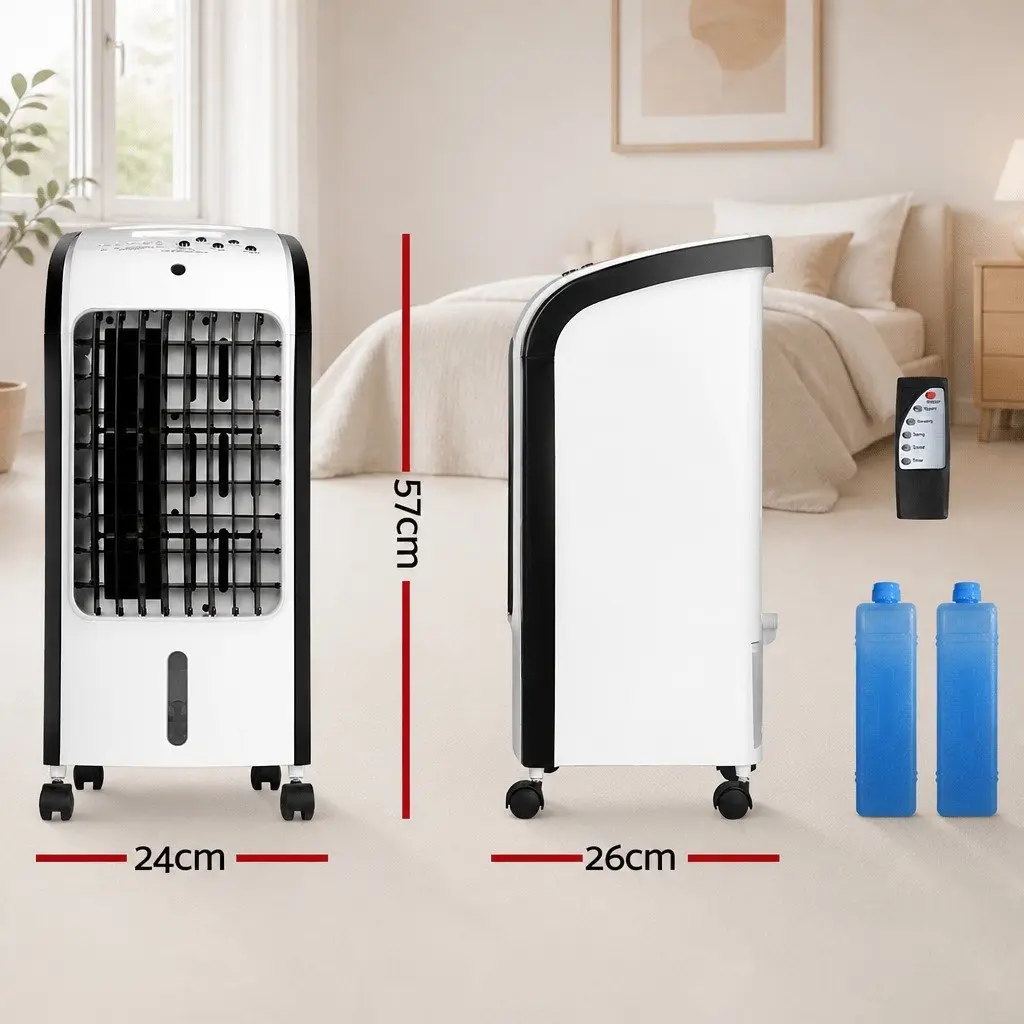 Evaporative Air Cooler Conditioner 4L Tank Remote Control Portable Cooling Fan