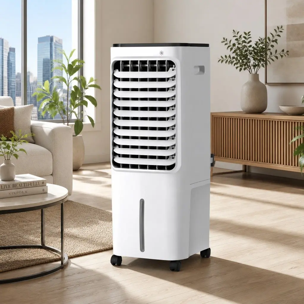 Evaporative Air Cooler 12L Water Tank Portable Humidifier Purifier White