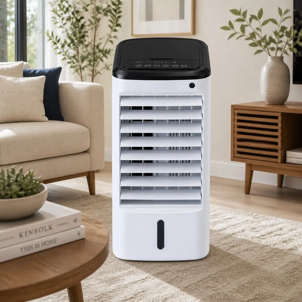 Evaporative Air Cooler 4L Tank 3-in-1 Humidifier Fan Remote Control White