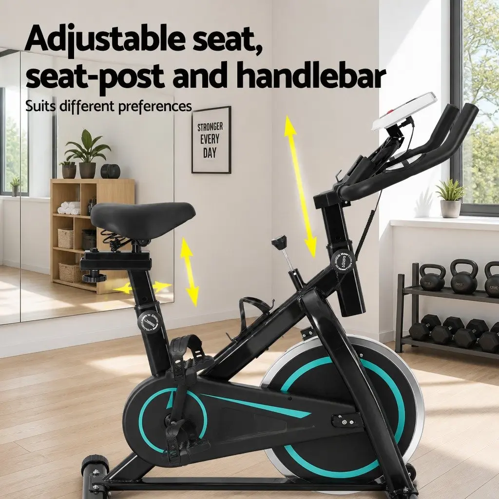 Exercise Bike 10kg Flywheel Indoor Cardio Adjustable Seat Black