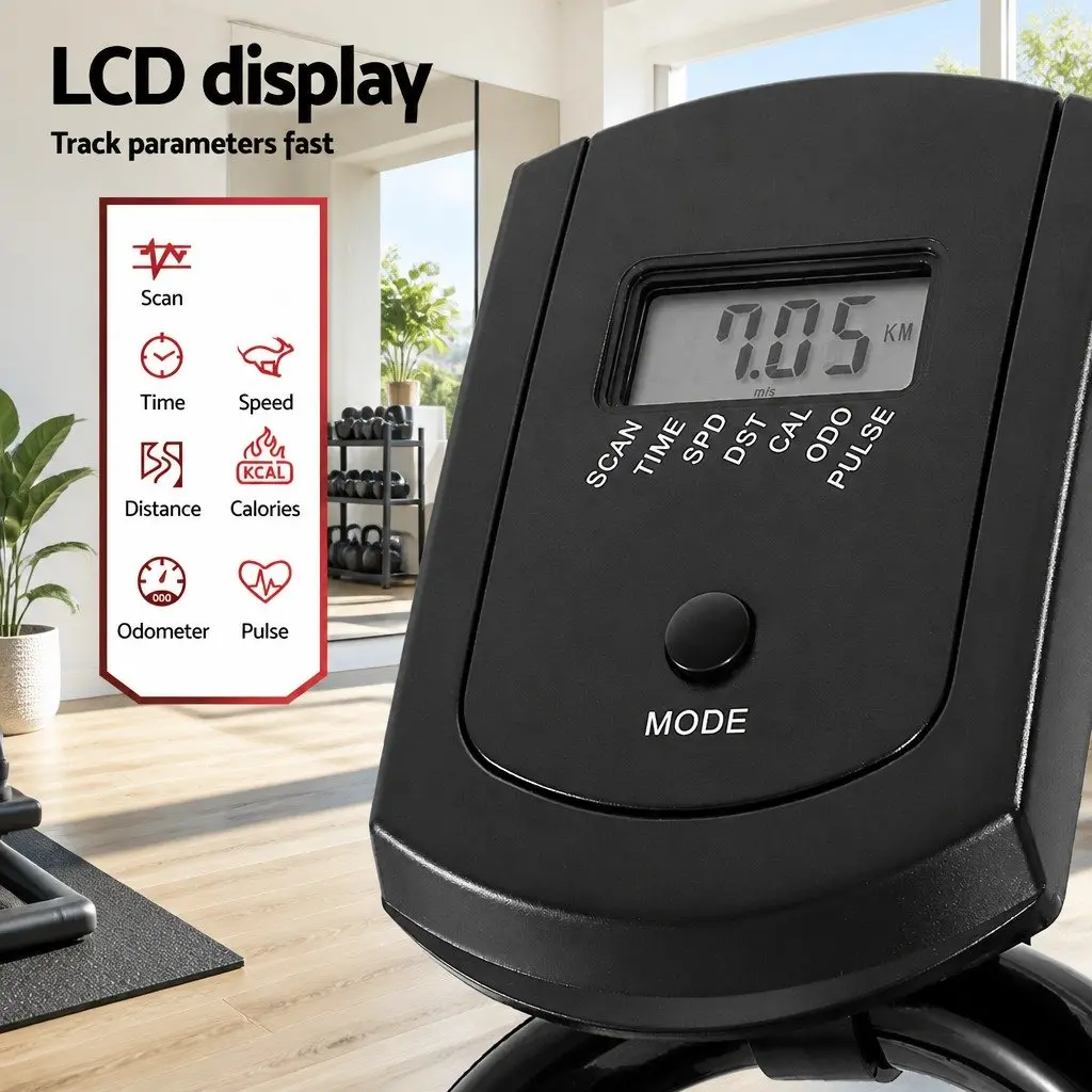 Adjustable Exercise Bike Bluetooth Connectivity 13kg Flywheel Cardio Home Gym Black