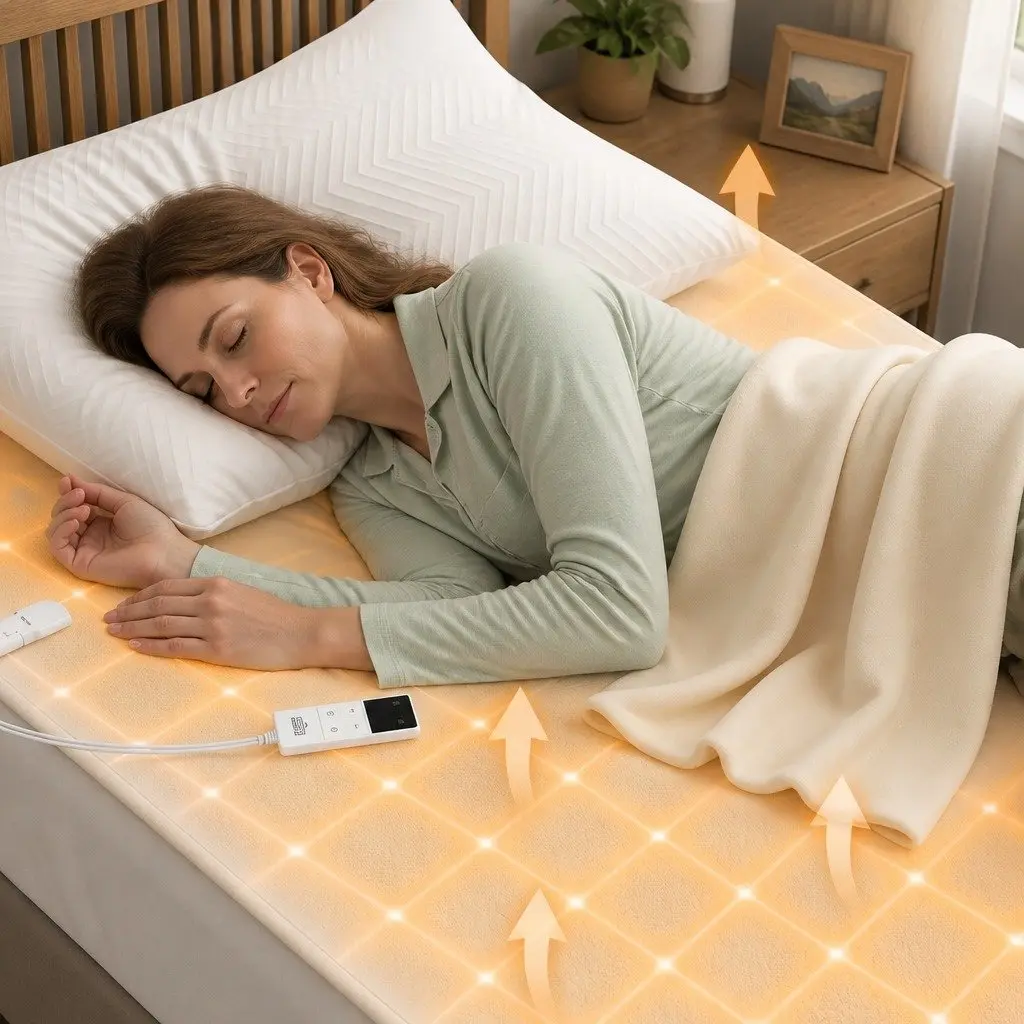 Electric Blanket Fitted Bamboo Fabric Double White Machine Washable