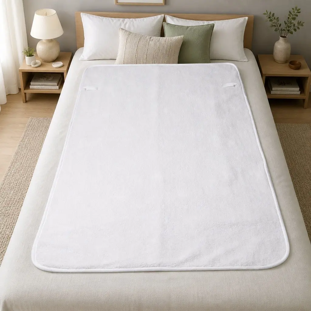 Double Electric Blanket Fitted Fleece Synthetic Wool 193cm x 137cm White