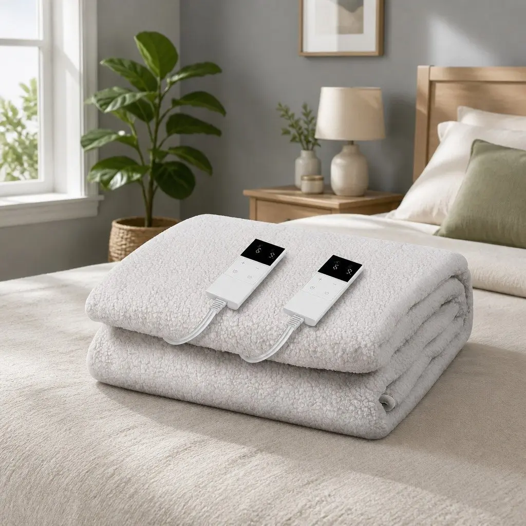 Electric Blanket Fully Fitted King Size Fleecy Underlay Heated Bed Blanket