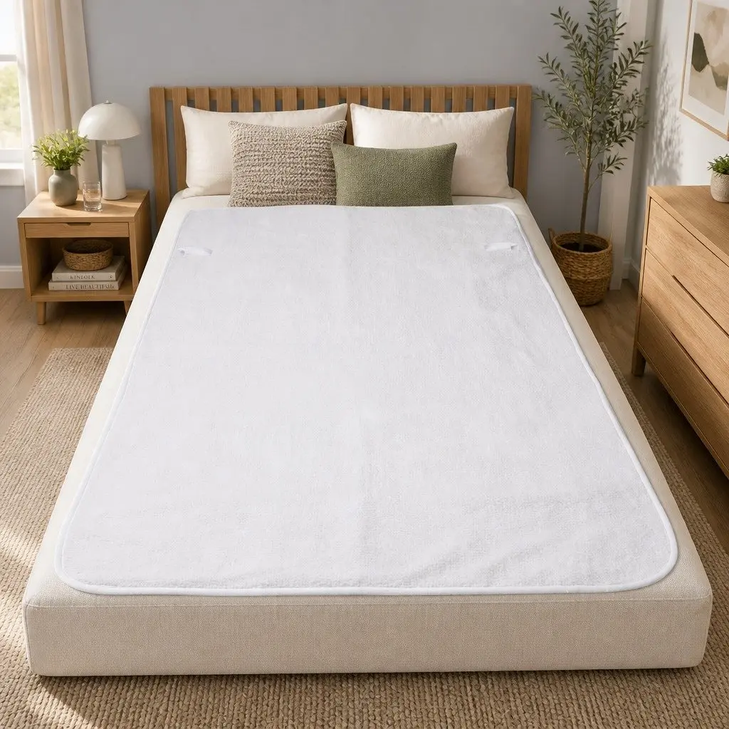 Electric Blanket Fitted Fleece King Size White Heated Bed Blanket