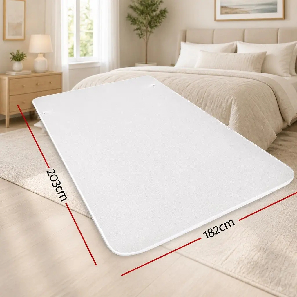 Queen Size Electric Blanket Fitted Fleecy Fabric 203cm x 152cm White