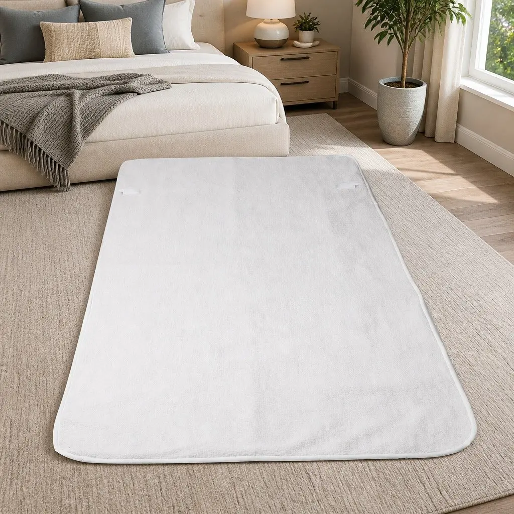 Queen Size Electric Blanket Fitted Fleecy Fabric 203cm x 152cm White