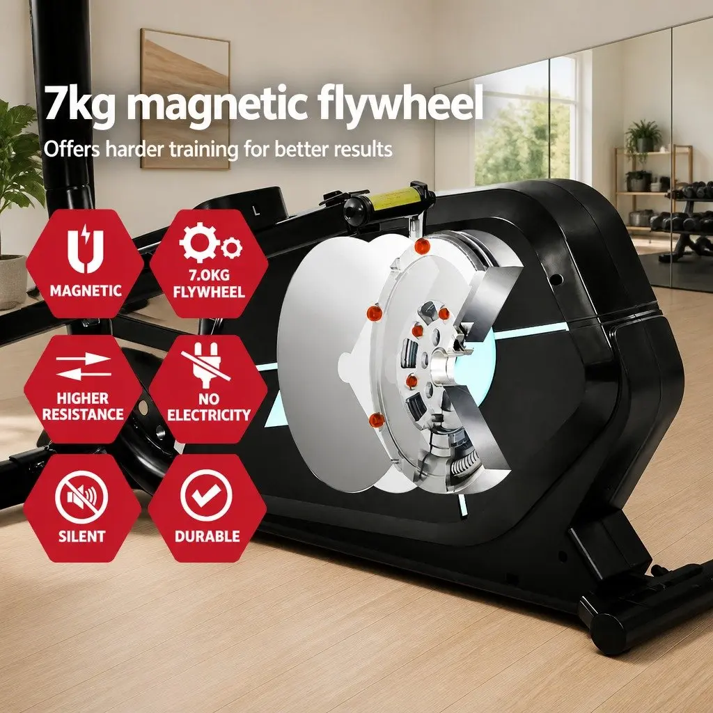 Elliptical Cross Trainer Fitness Machine Powder-Coated Steel 102cm x 42cm x 155cm Black