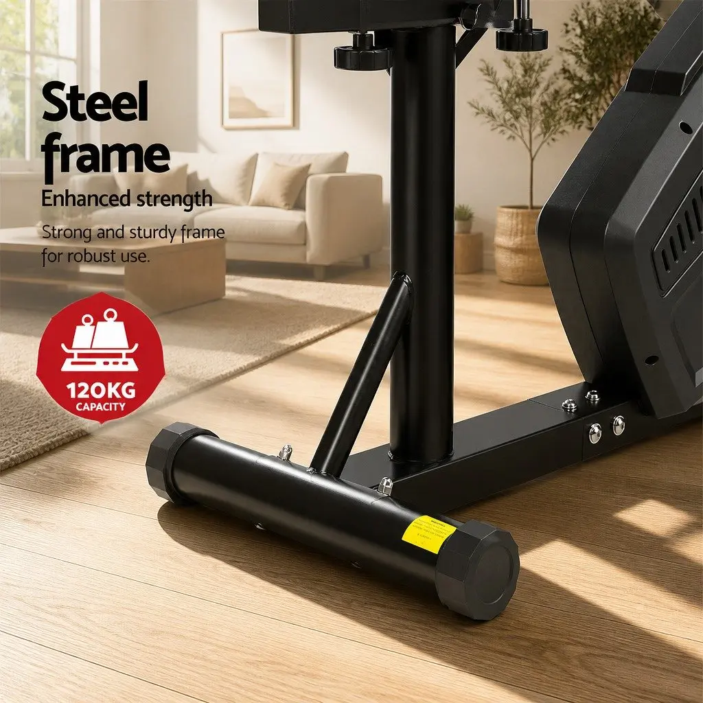 Recumbent Exercise Bike Magnetic Steel 8 Resistance Adjustable Black
