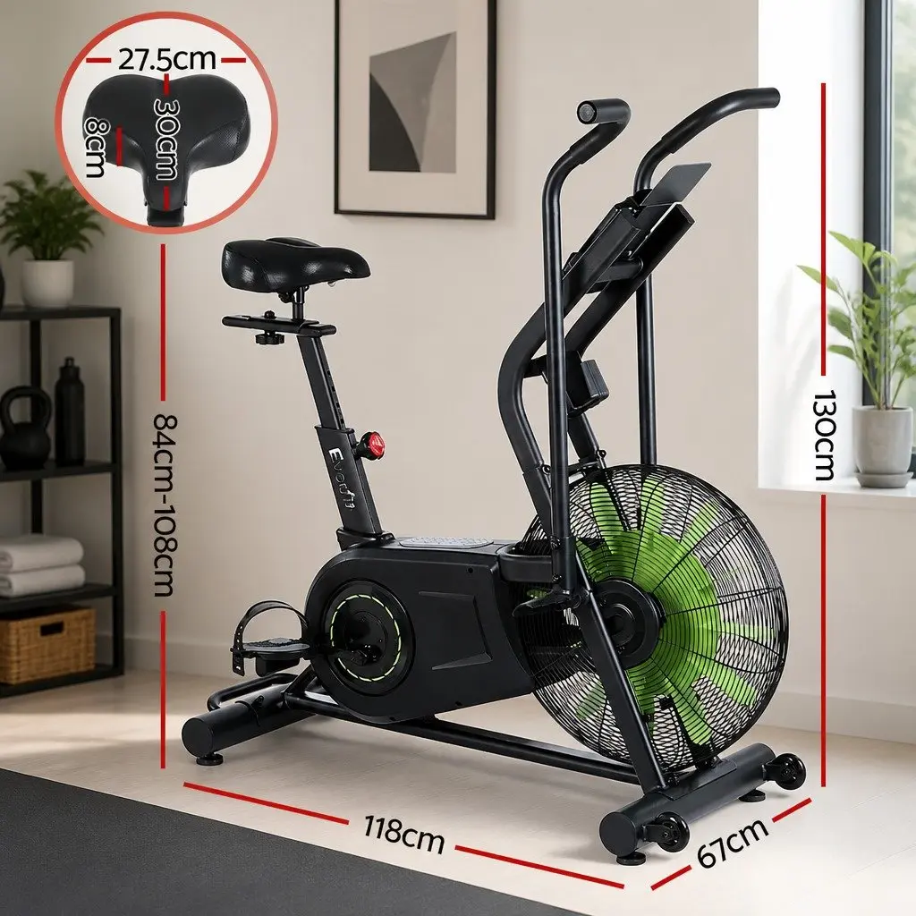 Air Bike Dual Action Exercise Bike Steel 118 x 67 x 130cm Black