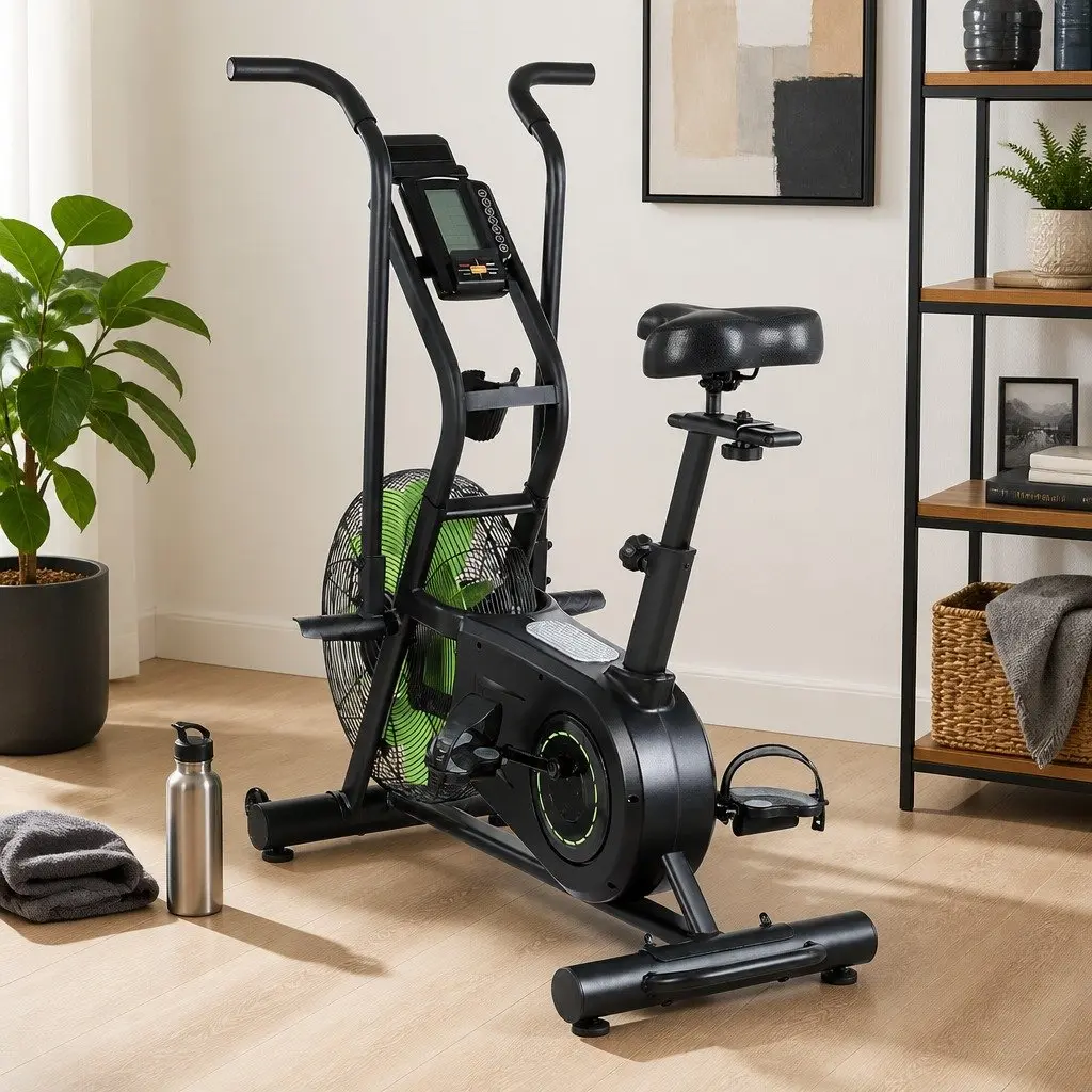 Air Bike Dual Action Exercise Bike Steel 118 x 67 x 130cm Black