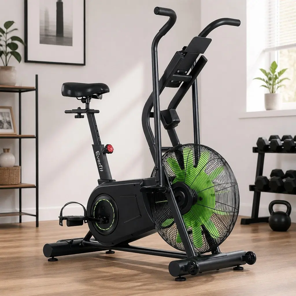 Air Bike Dual Action Exercise Bike Steel 118 x 67 x 130cm Black