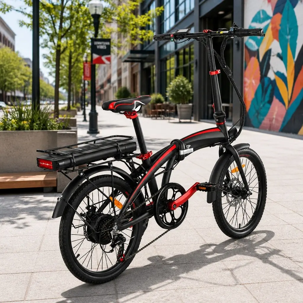 Folding Electric Bike 250W Motor Aluminium Alloy Portable Black