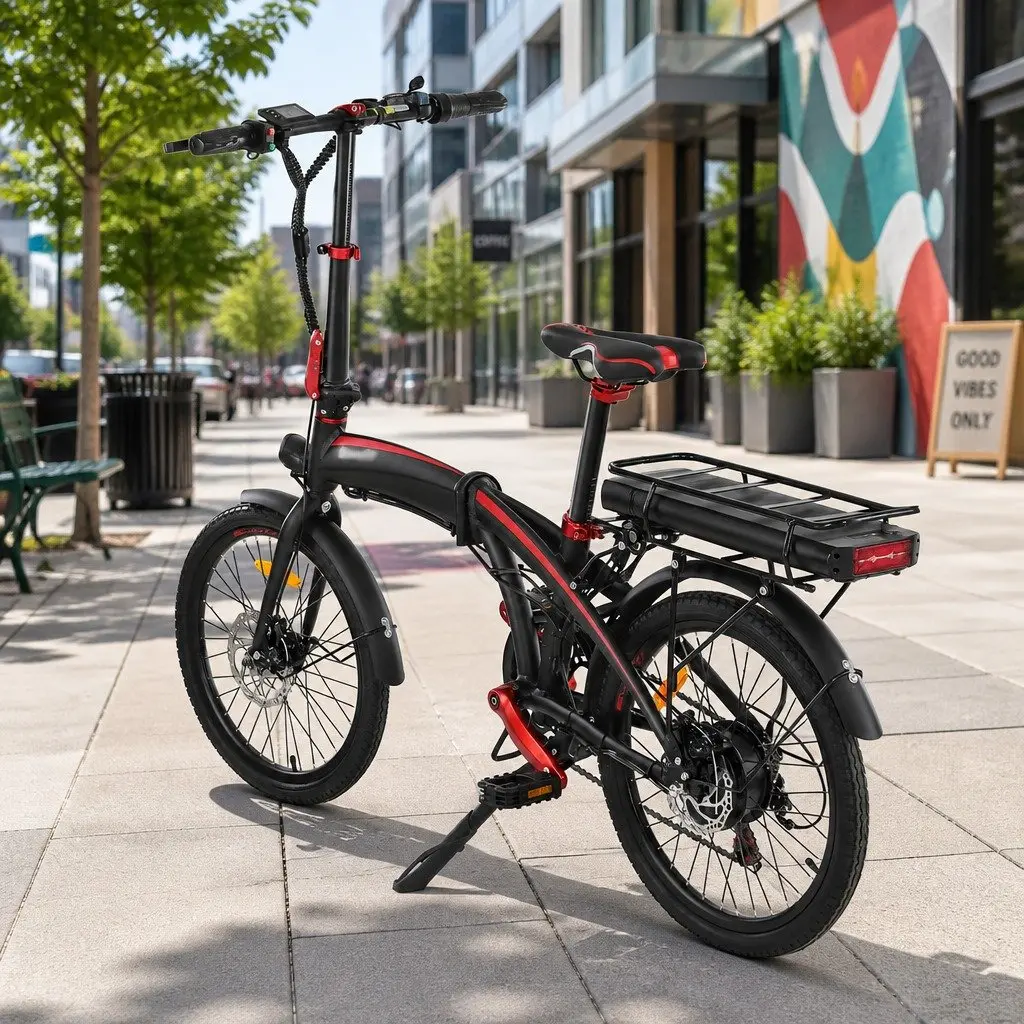 Folding Electric Bike 250W Motor Aluminium Alloy Portable Black