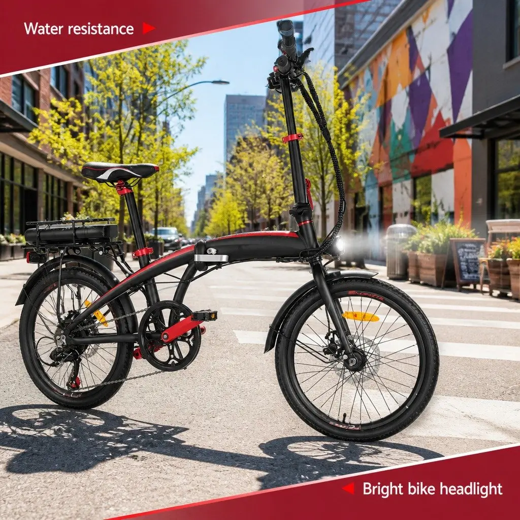 Folding Electric Bike 250W Motor Aluminium Alloy Portable Black