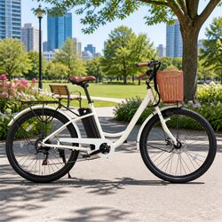 Electric City Bike 26" eBike Commuter Bicycle Brushless Motor Battery Powered