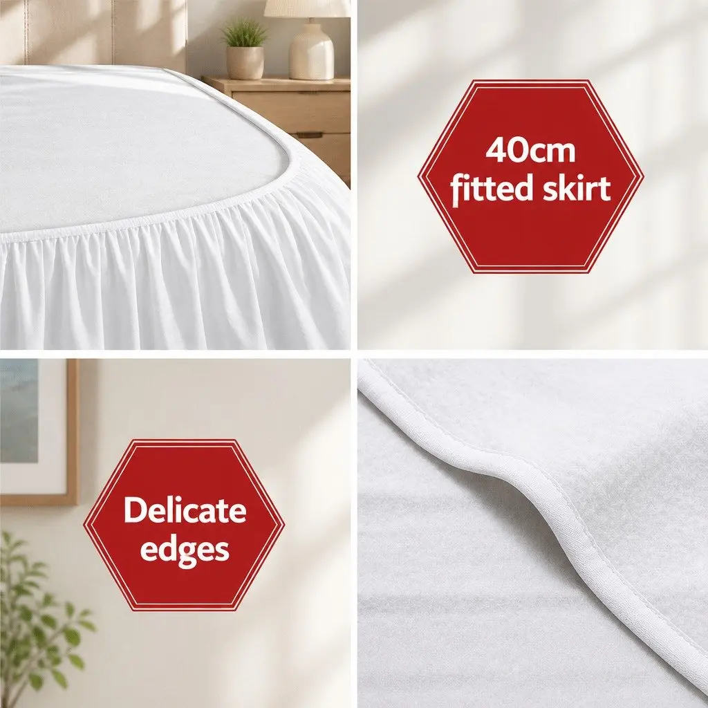 Double Size Electric Blanket Fully Fitted Polyester White 193cm L x 137cm W