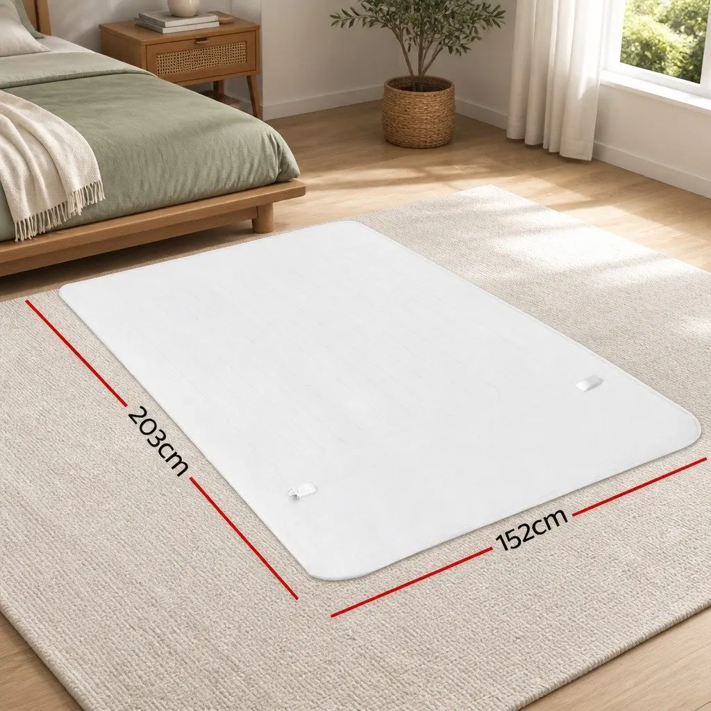 Electric Blanket Fitted Polyester Queen Size White