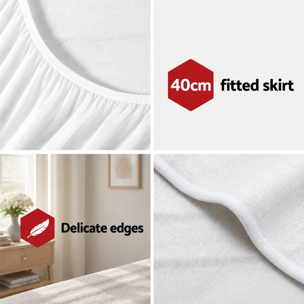 Electric Blanket Fitted Polyester Queen Size White