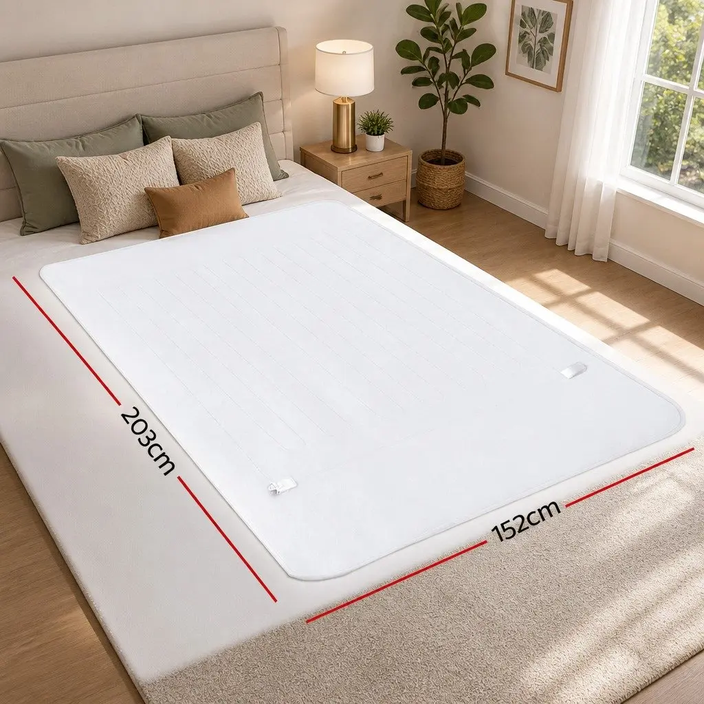 Electric Blanket Fitted Polyester Queen Size White