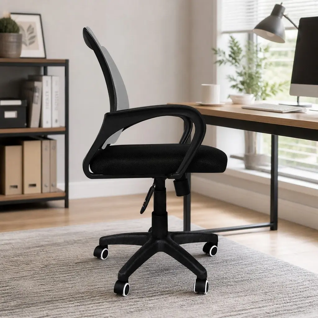 Office Chair Grey Computer Desk Gaming Ergonomic Mesh Breathable Adjustable
