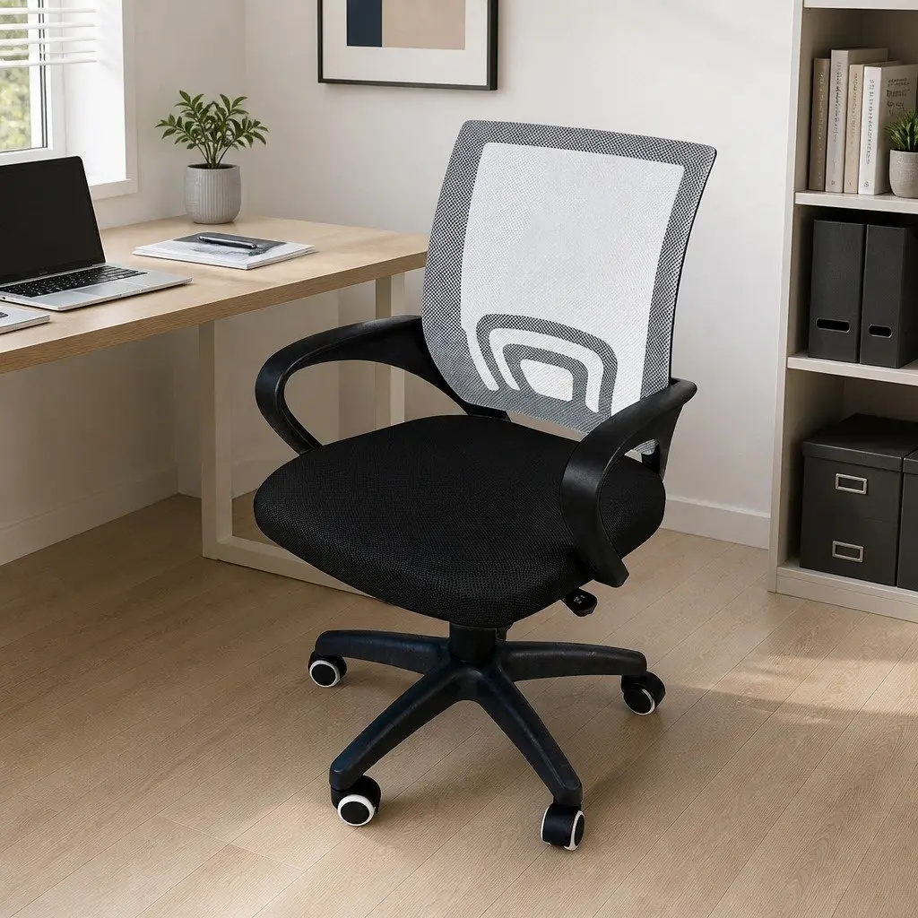 Ergonomic Office Chair Adjustable Height Mesh Back Black or Grey for Computer Gaming