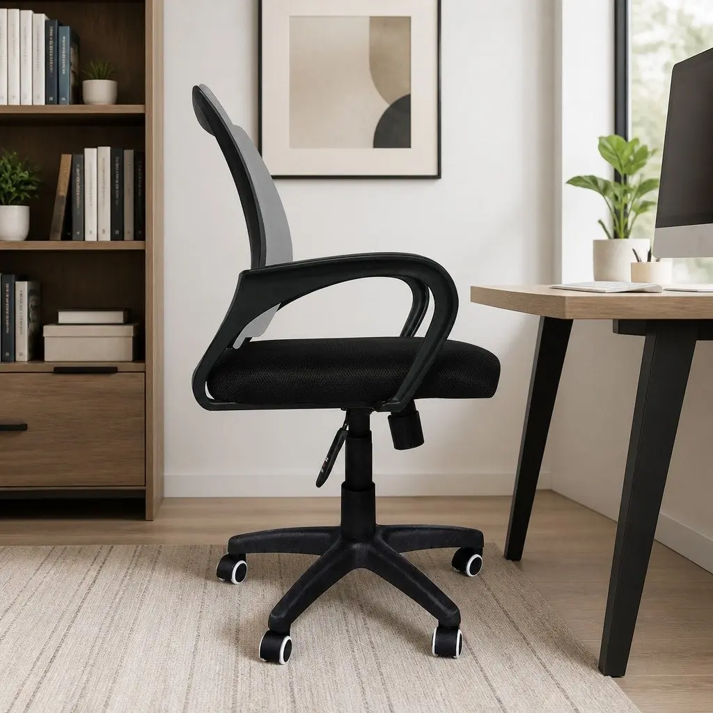 Ergonomic Office Chair Adjustable Height Mesh Back Black or Grey for Computer Gaming