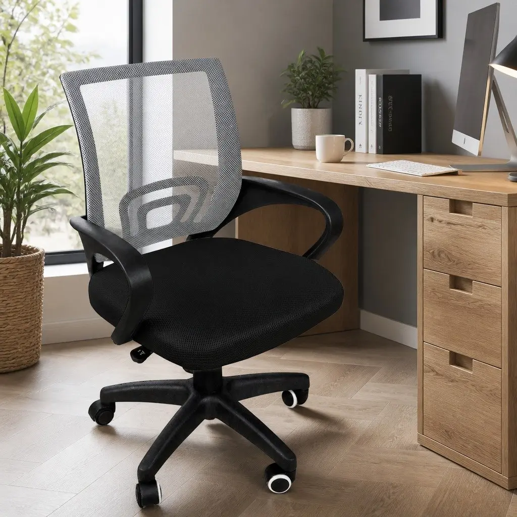 Ergonomic Office Chair Adjustable Height Mesh Back Black or Grey for Computer Gaming