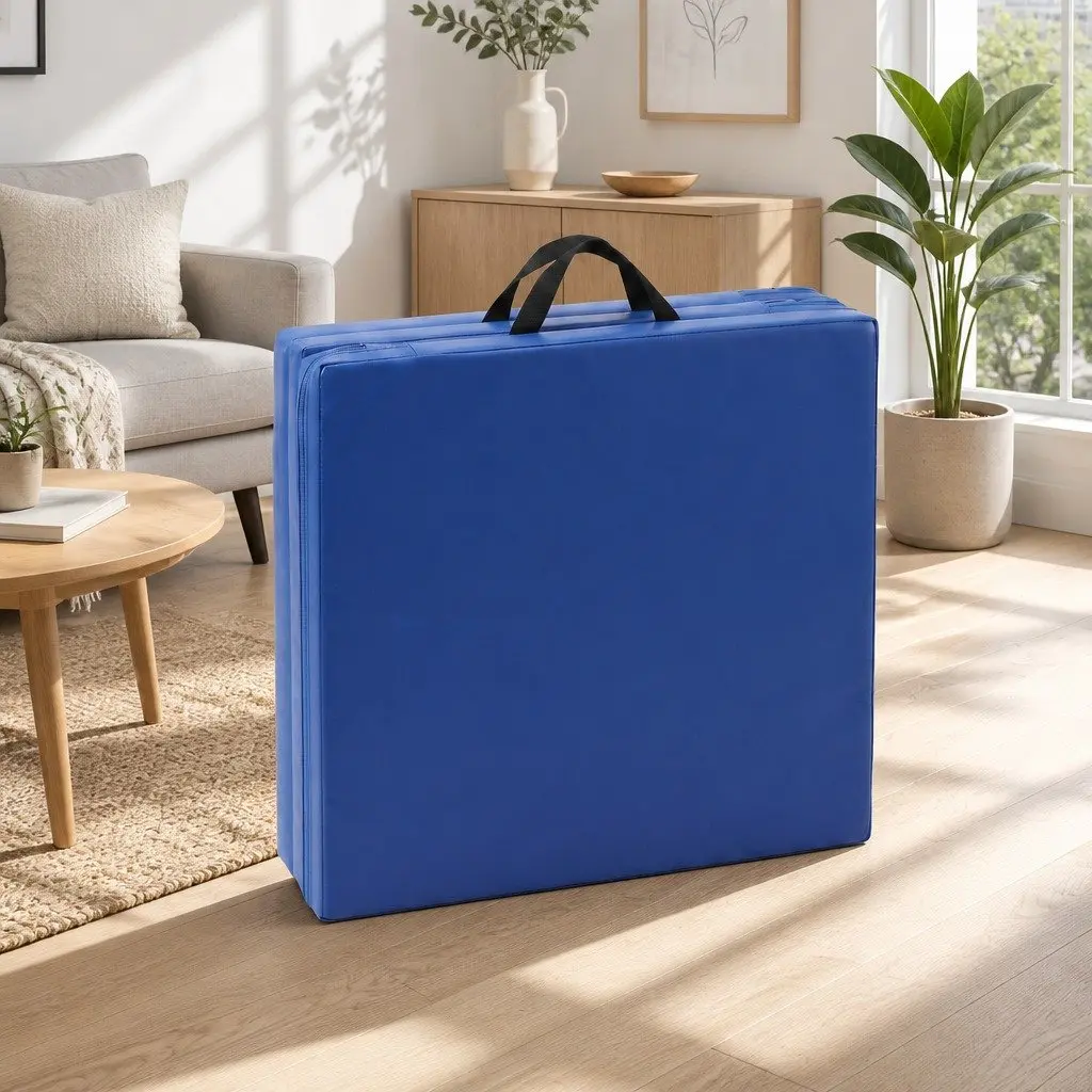 Gymnastics Mat Folding 3 Fold 180x60cm Blue