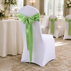 Practical 20 Pcs Grass Green Chair Sashes for Events
