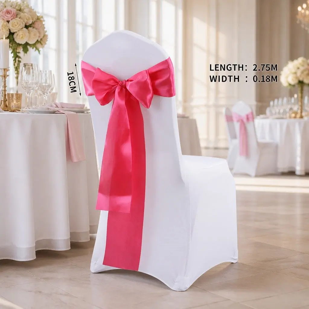 Satin Chair Sashes 278cm x 18cm Mauve 20 Piece Wedding Event Decoration