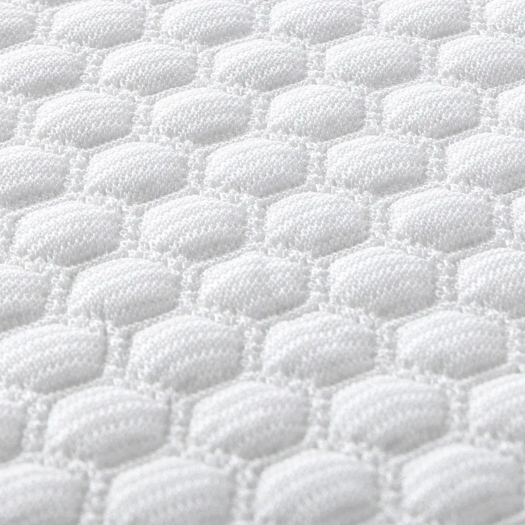 Single Polyester Mattress Protector Topper Waterproof Cooling Fitted Skirt 188cm x 91cm White