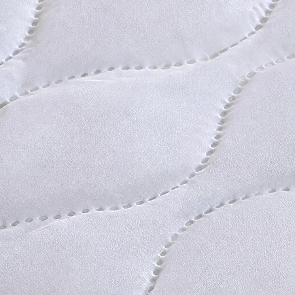 Single Waterproof Fitted Mattress Protector Dust Mite Allergen Prevention White 188cm x 91cm