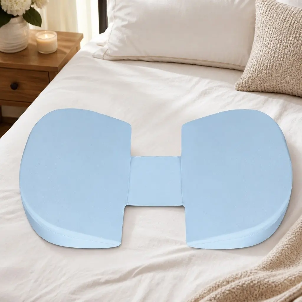 Pregnancy Pillow Full Body Maternity Support Adjustable Memory Foam Cotton Spandex Blue 40cm x 24cm x 12cm