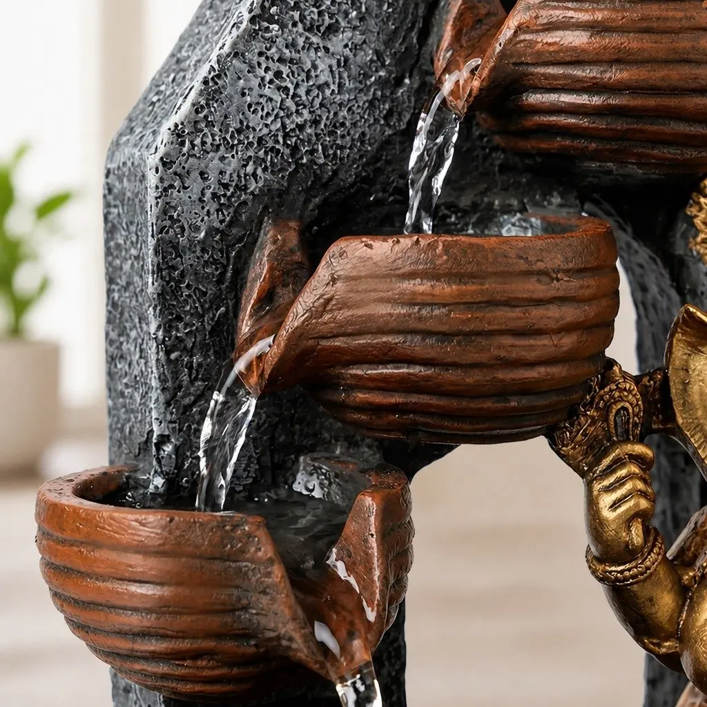 Desktop Fountain LED Tabletop Water Feature Zen Mini Office Living Room Decor