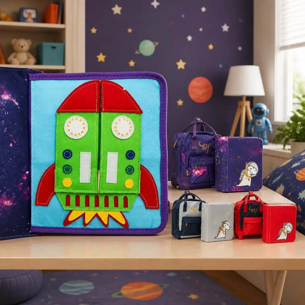 Interactive Busy Book My First Book 3 Space Book for Kids Ages 4-6 Learning 24 x 19.5 cm