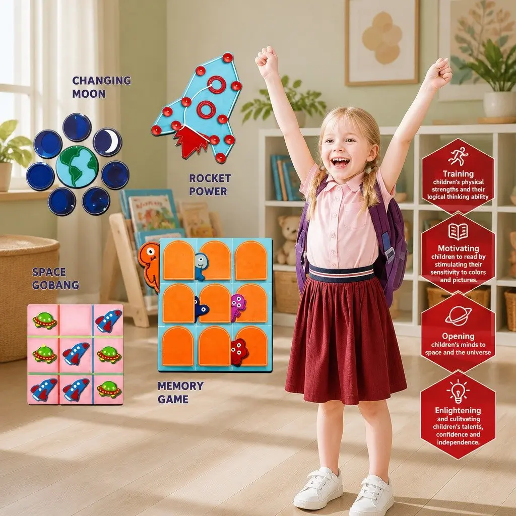 Interactive Busy Book My First Book 3 Space Book for Kids Ages 4-6 Learning 24 x 19.5 cm