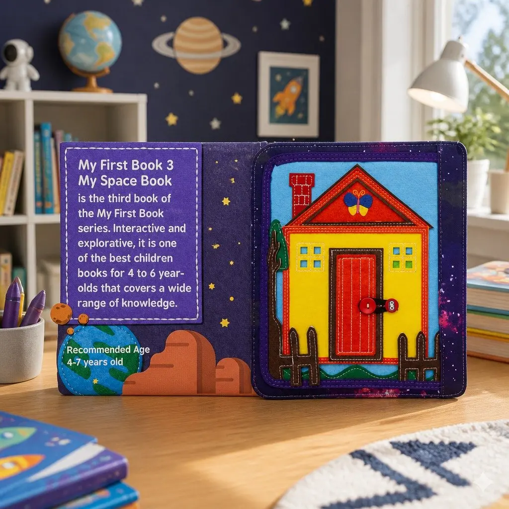 Interactive Busy Book for Kids Educational Space Theme 24 x 19.5 cm