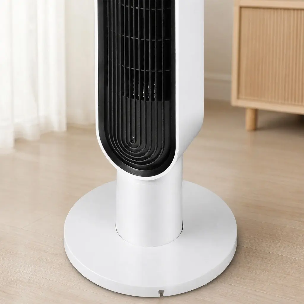 Tower Fan Portable Oscillating White Remote Control 3 Speed 80 Degree Swivel