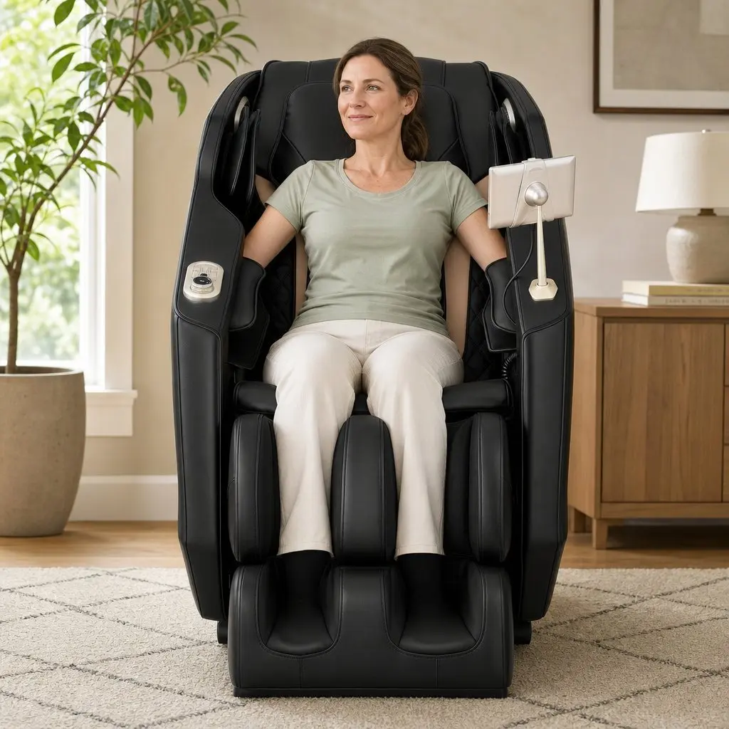 Massage Chair Full Body Zero Gravity Recliner PU Leather Black