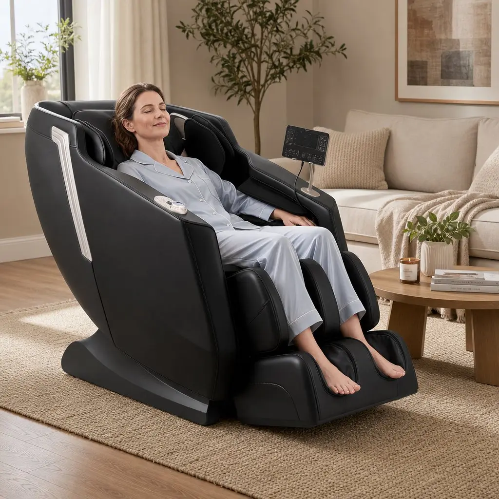 Massage Chair Full Body Zero Gravity Recliner PU Leather Black