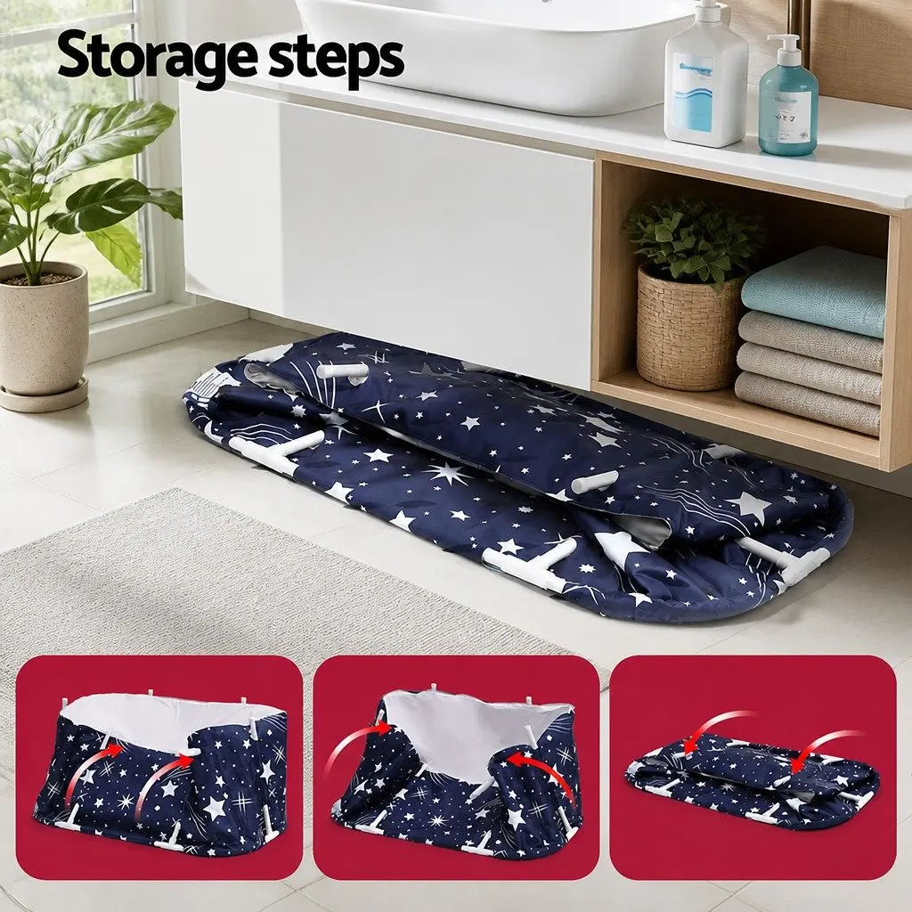 Foldable Bathtub PVC Inflatable Navy Blue 134x65cm