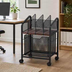 Mobile Filing Cabinet Storage Organiser Rolling Locking Wheels Compact Black