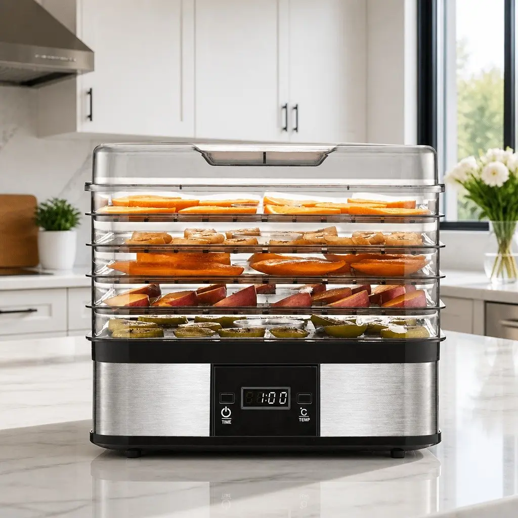 Food Dehydrator Stainless Steel 5 Tray Size Silver