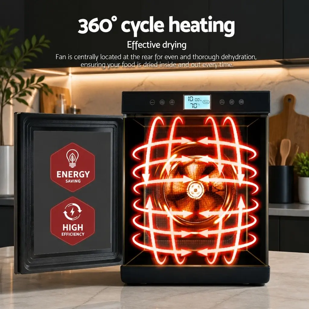 Food Dehydrator Stainless Steel 10 Trays Digital Temperature Control Adjustable Timer