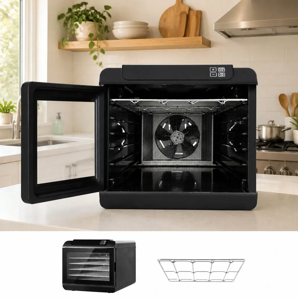 Food Dehydrator Stainless Steel 6 Tray Digital LCD Touch Control Adjustable Temperature